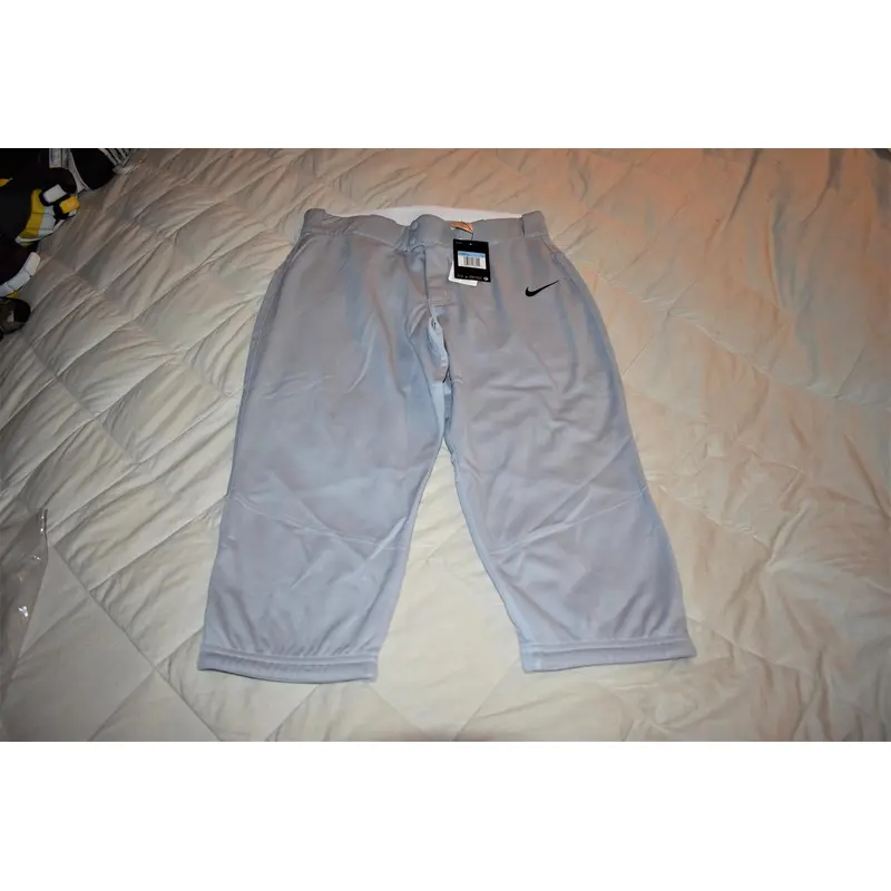 NEW - Nike Team 3/4 Piped Softball Pants, Gray, Medium