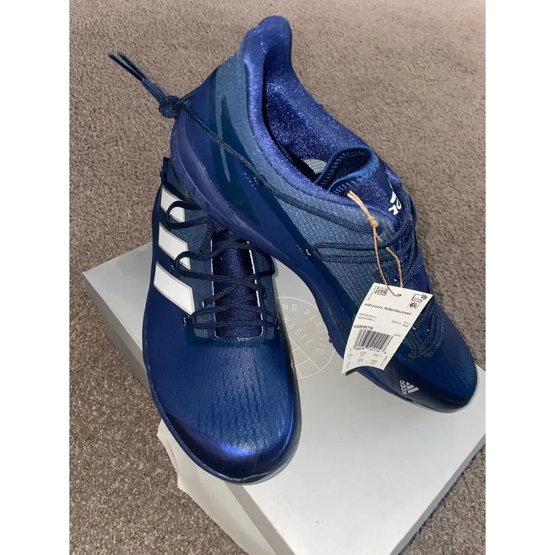 Blue Men's Size M 14.0 (W 15.0) Adidas Adizero Afterburner Low Top Metal (New)