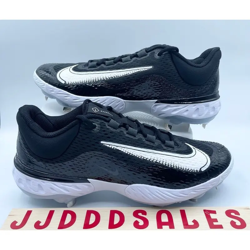 Nike Alpha Huarache Elite 4 Low Black White Baseball Cleats DJ6521-001 Men Size 10
