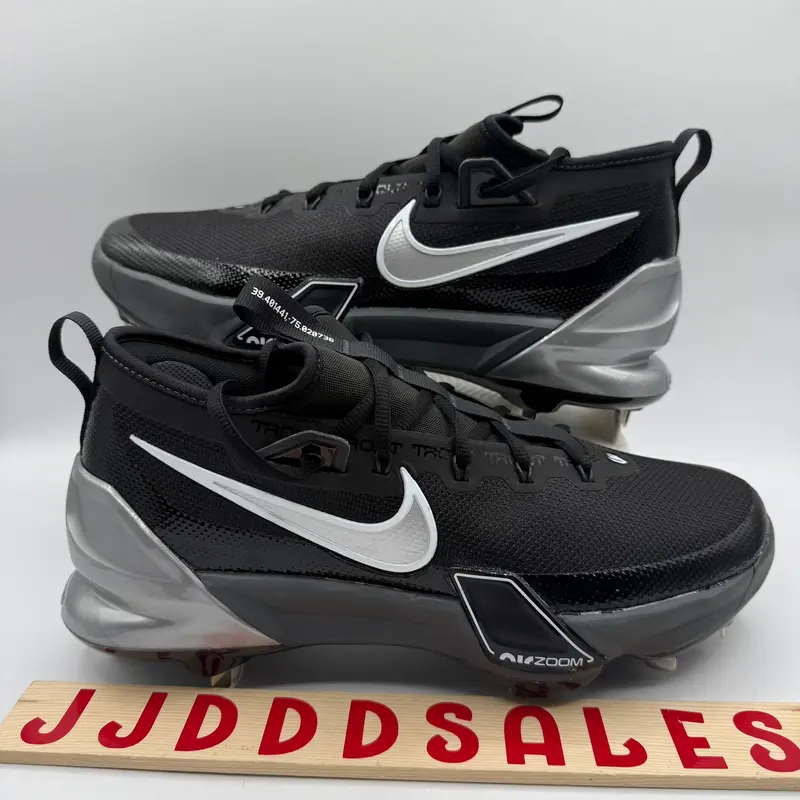 Nike Force Zoom Trout 9 Elite Baseball Cleats Black Silver FB2906-003 Mens Sz 7.5