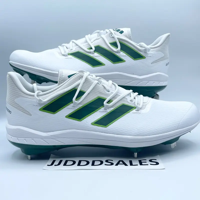 Adidas Adizero Afterburner 8 White Green Baseball Cleats H00973 Mens Sz 13   New