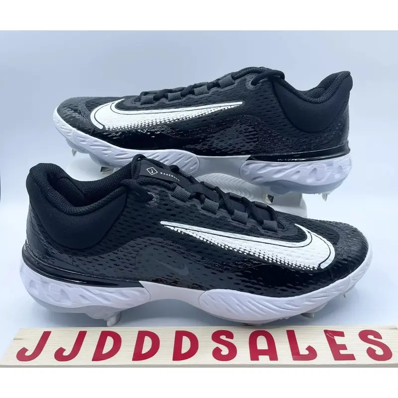 Nike Alpha Huarache Elite 4 Low Black White Baseball Cleats DJ6521-001 Men Size 9