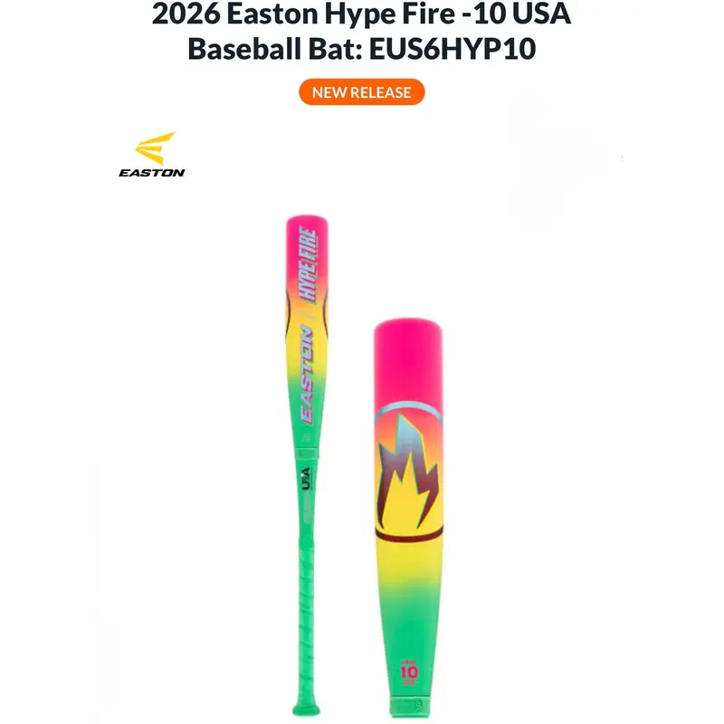 New Easton 2026 Hype Fire Composite USA Bat Certified Bat (-10) 21 oz 31" (New)