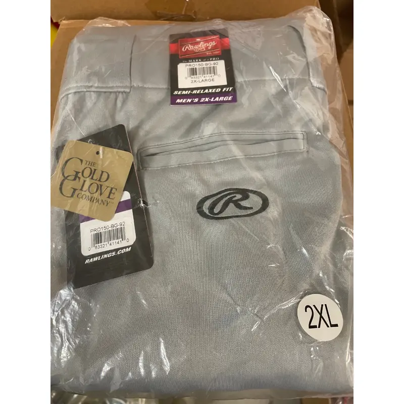 Gray New XXL Adult Men's Rawlings Game Pants