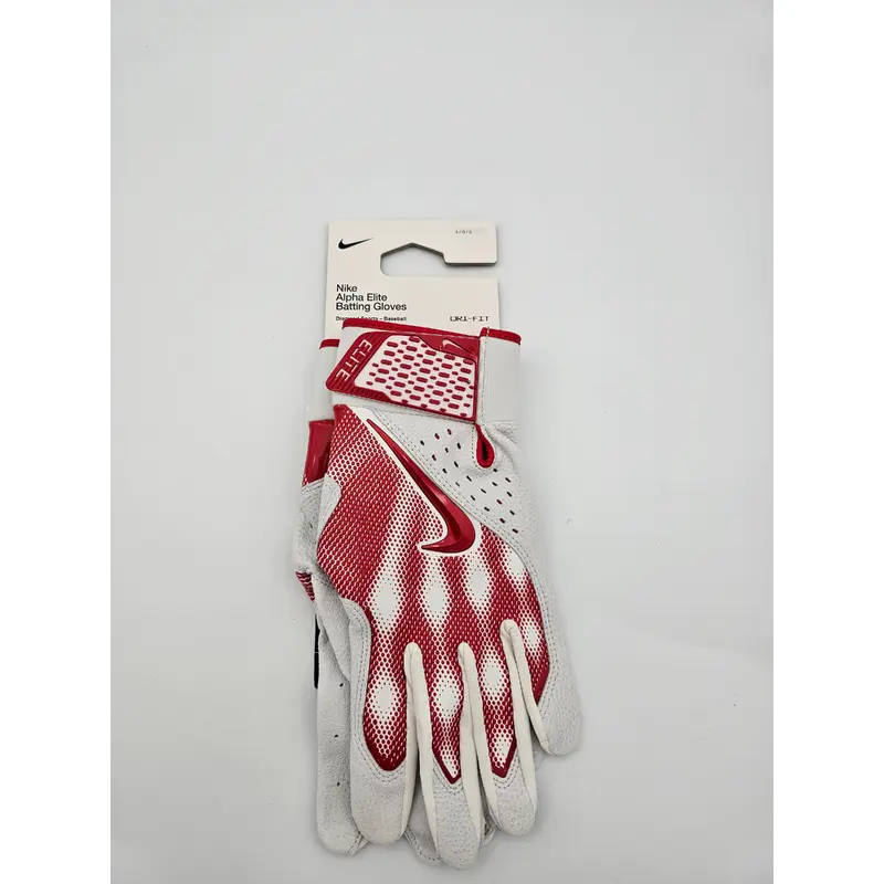 Nike Alpha Elite Baseball Batting Gloves Unisex FB2310-124 Red/White Size L