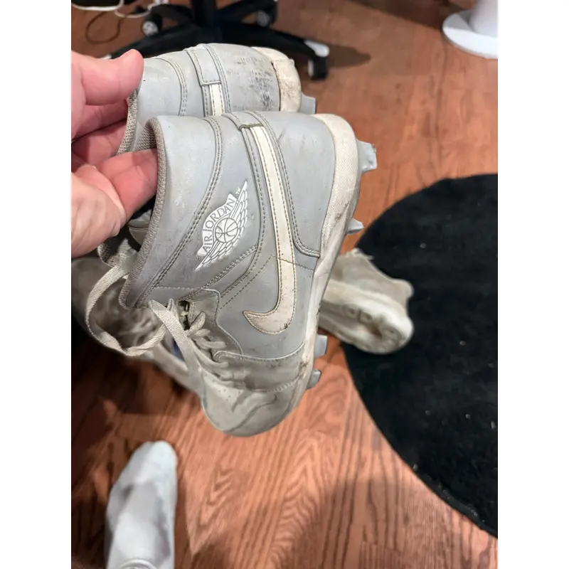 Gray Men's Size M 11.5 (W 12.5) Adult Air Jordan High Top Molded Cleats (Used)