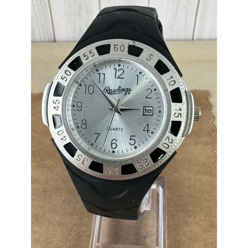 Vintage Rawlings Fielders Black and Silver Sport Watch