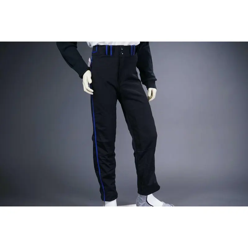 COMBAT PIPED STOCK OPEN BOTTOM BASEBALL/SOFTBALL PANTS, BLACK/BLUE ~ YOUTH M