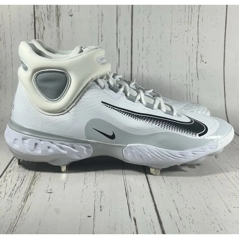 Nike Alpha Huarache Elite 4 Mid Baseball Cleats White Mens 15 FD2744-100