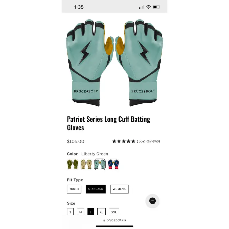 Large Batting Gloves (New)
