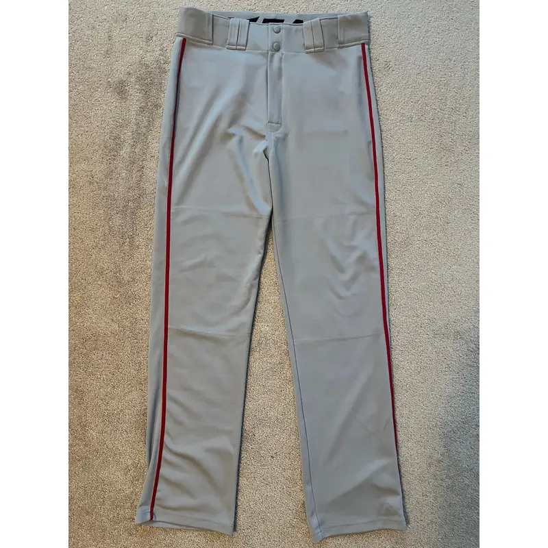 Easton Mens Baseball Pants, Gray, red piping, NWOT, Mens M