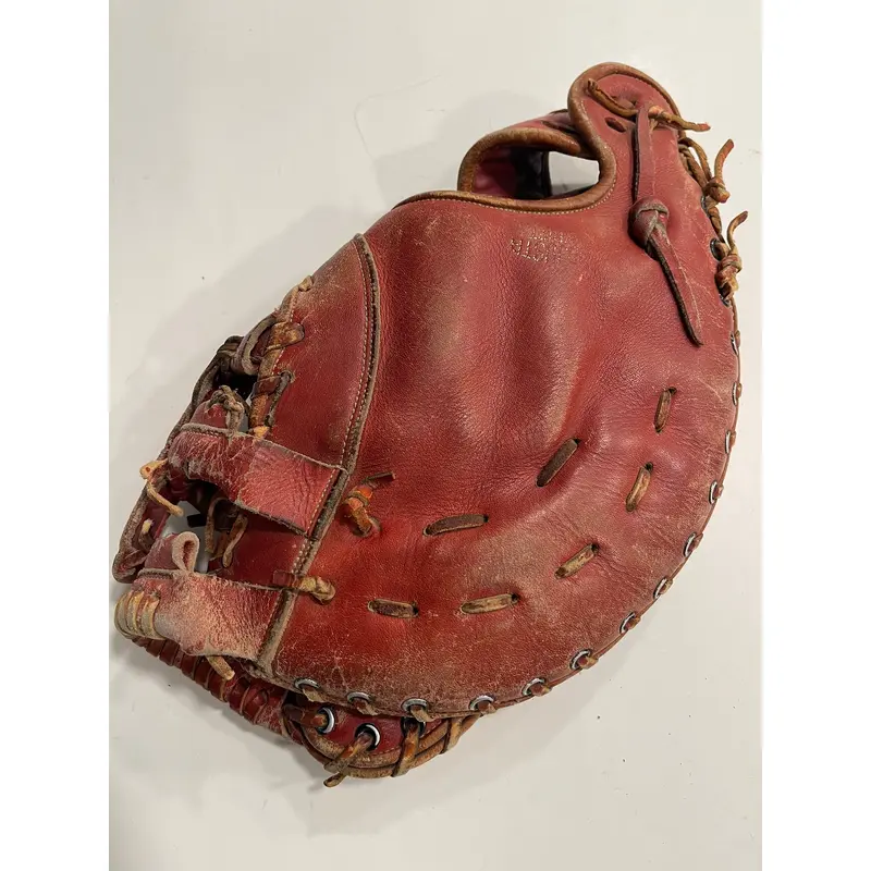 MacGregor Vintage Leather Baseball Catchers Mitt Lee May Red-Brown RHT 13"