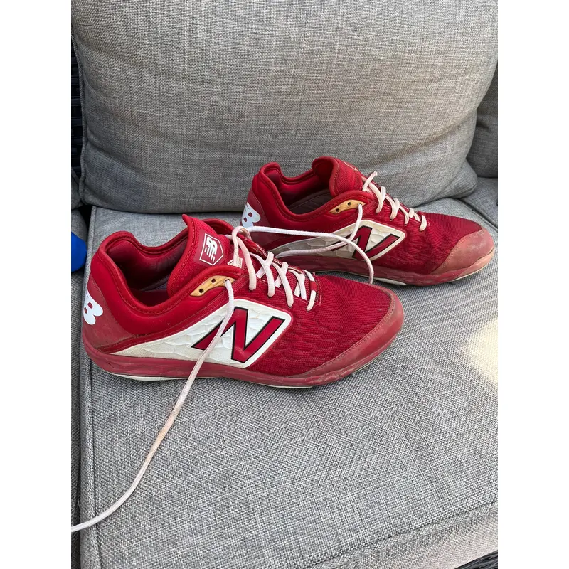 New Balance Red Men's Metal Cleats, size 12.5