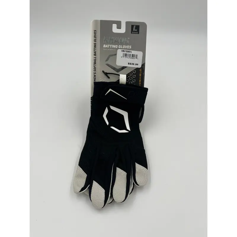 Evoshield Womens Khaos Batting Gloves Size Large Black Brand New