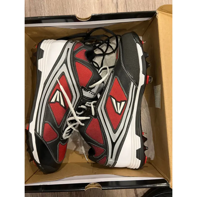 Easton Phantom Black / Red Men's Size 13.0 Metal Baseball Cleats (New)