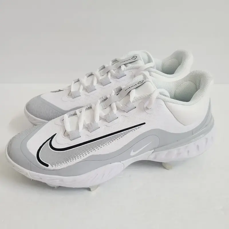 Nike Alpha Huarache Elite 4 Low Baseball Cleats FD2745-104 Size 7.5 White Gray