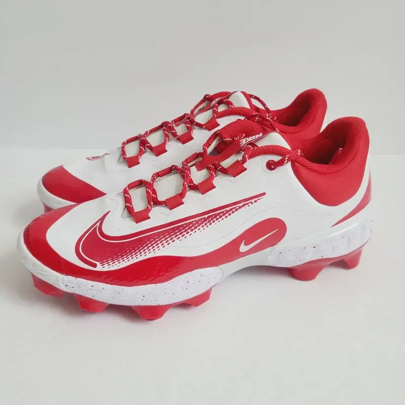 Nike Alpha Huarache Elite 4 Low MCS Baseball Cleats FD6255-105 Size 13 White Red