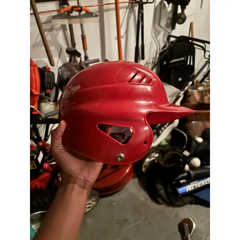 red baseball helmet [adult]
