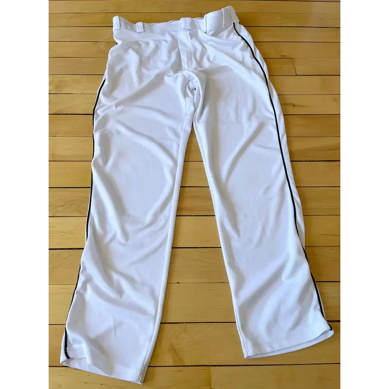 Adult Men's Used XL Rawlings Piped Baseball Pants (white with navy piping)