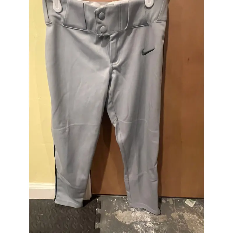 Gray Used Small Youth Nike Vapor Baseball Pants Gray With Green Piping