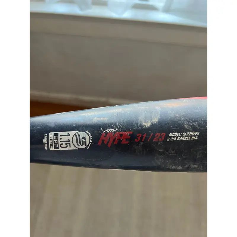 Used 2022 Easton ADV Hype USSSA Certified Bat (-8) Composite 23 oz 31"