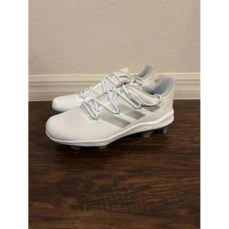 Adidas Adizero Afterburner 8 White/Grey Molded Cleats Size 8.5 FZ4225