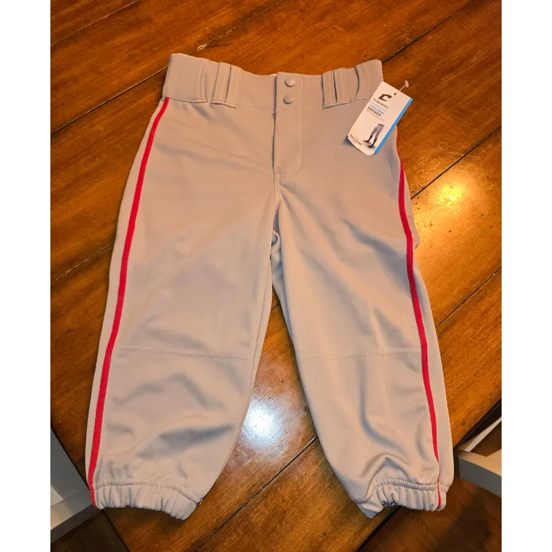 Gray with Red Piping Unisex Medium Youth Champro Knicker Game Pants (New with Tags)