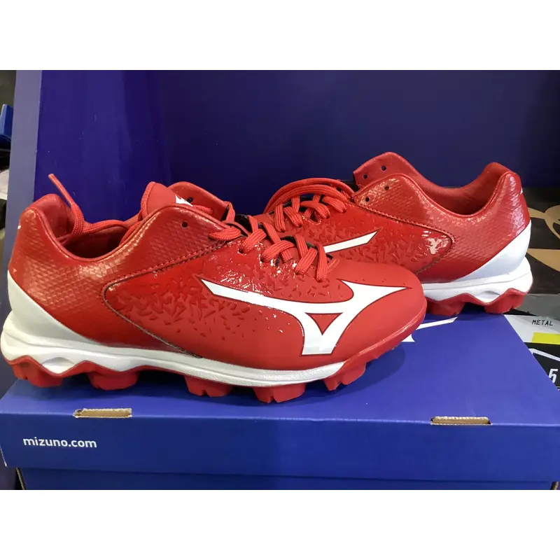 Red New Youth Kid's Size 5.0 (Women's 6.0) Molded Cleats Mizuno Low Top
