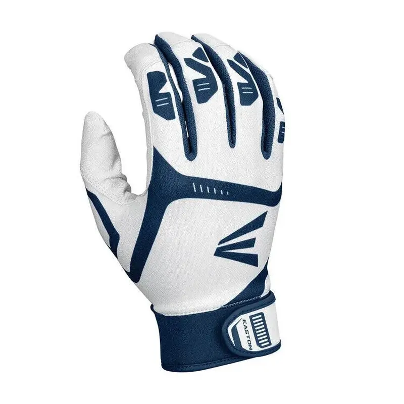New Easton Gametime Batting Gloves youth medium white navy baseball softball