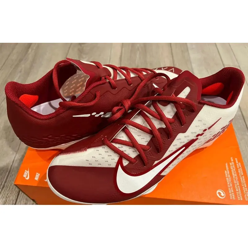 Nike React Vapor Ultrafly Elite 4 Baseball Cleat Shoes Crimson White Mens Size 13