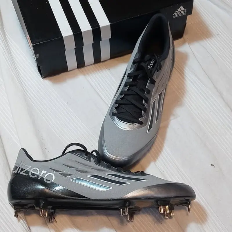 NEW ADIDAS AFTERBURNER LOW TOP BASEBALL CLEATS SHOES SPIKES MENS 13 METAL