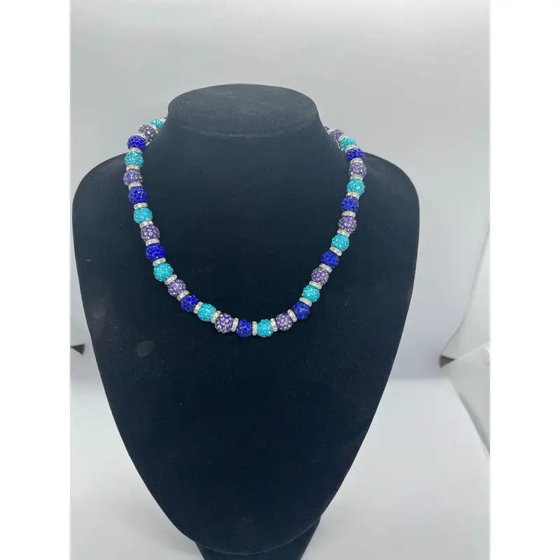 MLB type rhinestone necklace