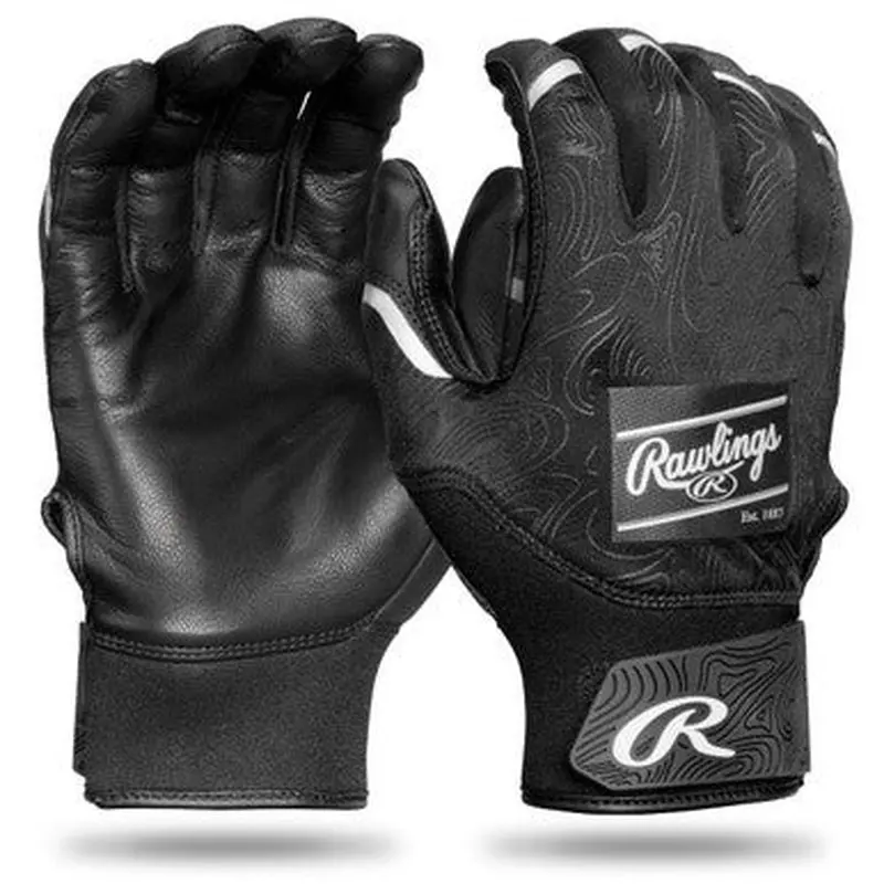 New Rawlings Clout Youth Batting Gloves Black/Black Large 11506-RAWCL25YBGBBL