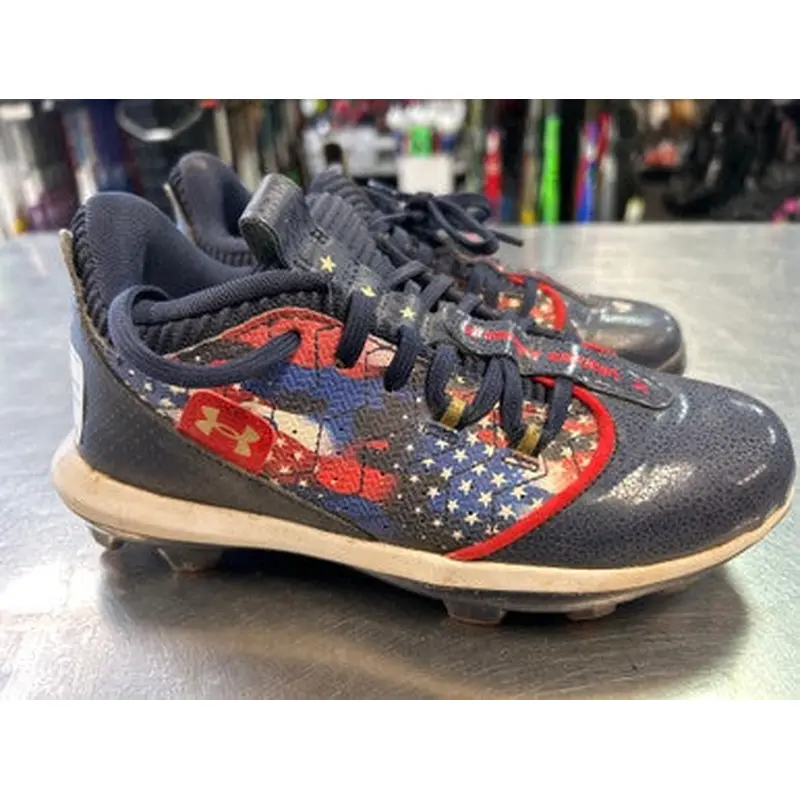 Used Under Armour FREEDOM BB/SB Cleats Navy Blue Junior 04 11868-S000064890