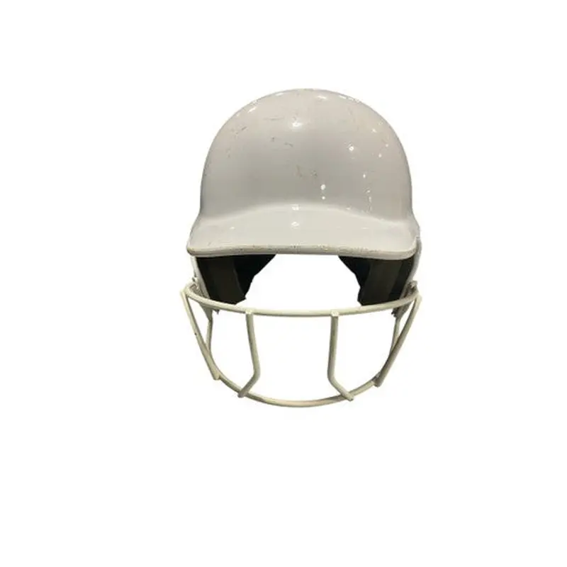 Used Rawlings WHITE HELMET Batting Helmet w/Mask White One Size 11834-S000039174