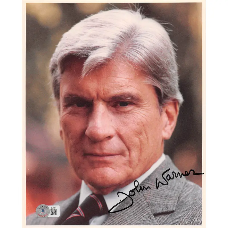 John W. Warner Authentic Signed 8x10 Photo Autographed BAS #BL76513