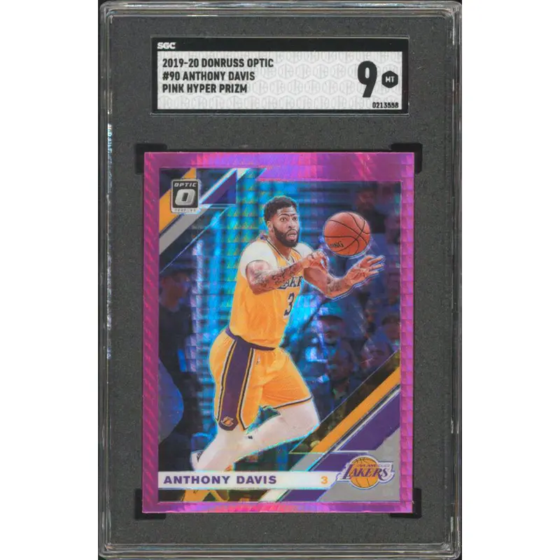 Lakers Anthony Davis 2019 Donruss Optic #90 Pink Hyper Prizm Card Graded 9! SGC