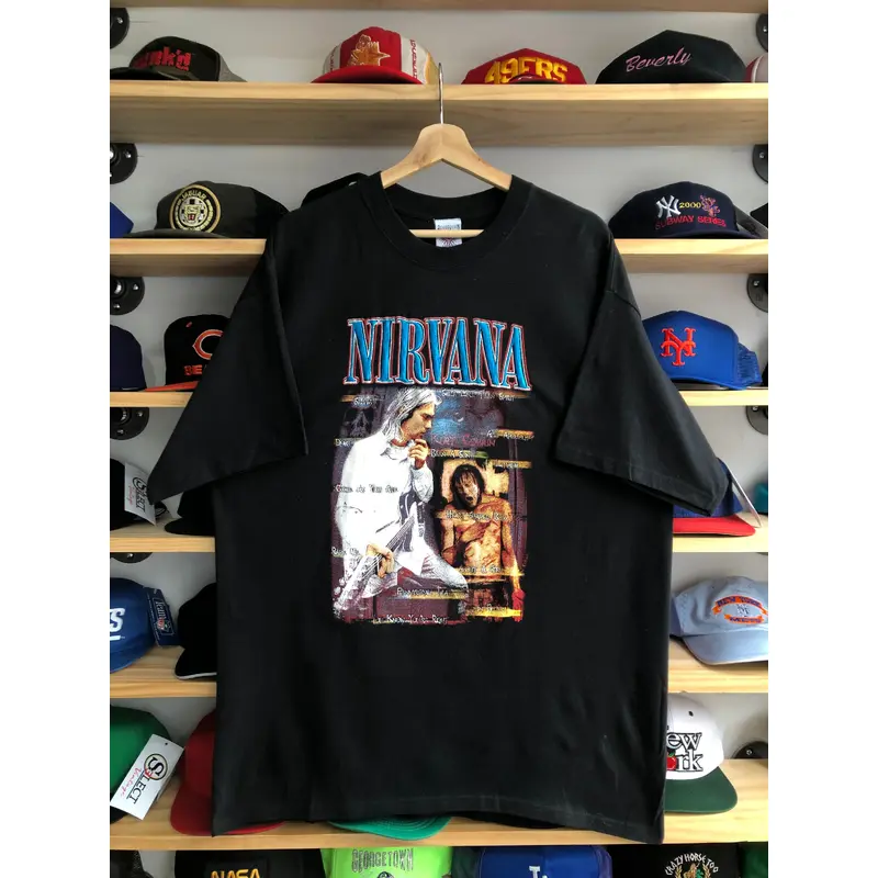 Deadstock Vintage Nirvana Kurt Cobain Mexican Boot Tee Size XL