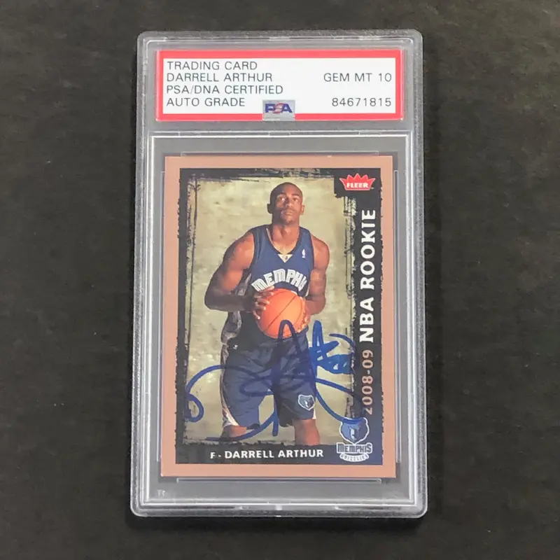 2008-09 NBA Rookie #225 Darrell Arthur Signed Card AUTO 10 PSA Slabbed