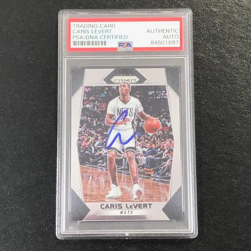 2017-18 Panini Prizm #157 Caris Levert Signed Card AUTO PSA Slabbed Nets