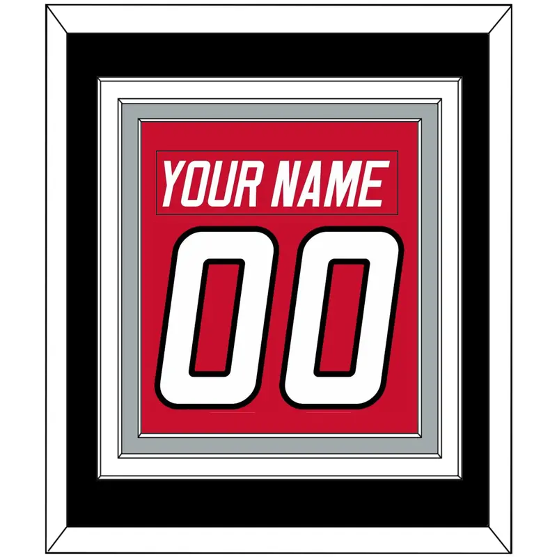 Carolina Nameplate & Number (Back) Combined - Road Red (1997-2000) - Triple Mat 4