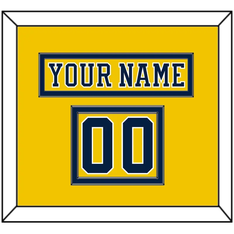 Michigan Hockey Nameplate & Number (Shoulder) - Alternate Maize (2019-2020) - Double Mat 2