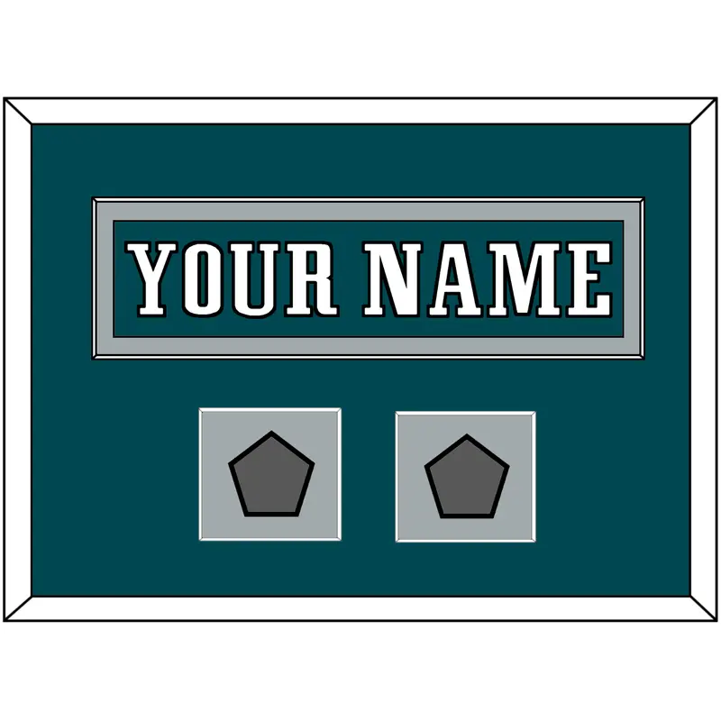 Philadelphia Nameplate & 2x Super Bowl Jersey Patches - Home Green - Single Mat 3