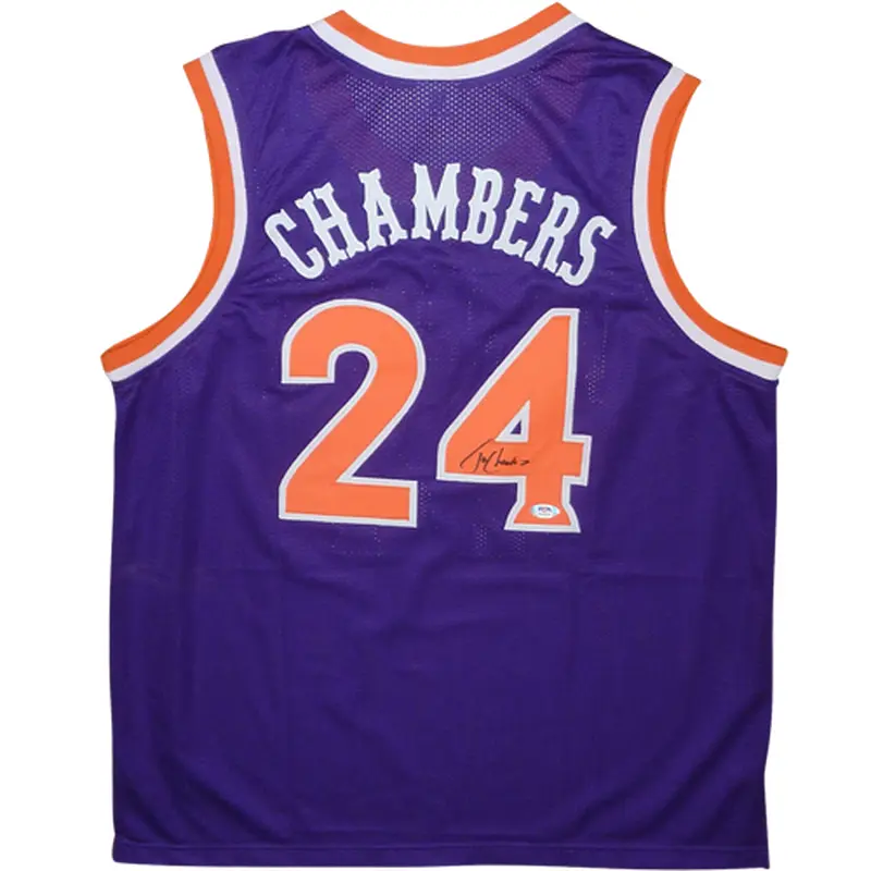 Tom Chambers Autographed Phoenix (Purple #24) Custom Jersey - JSA
