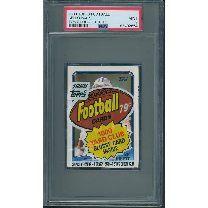 1988 Topps Football Unopened Cello Pack PSA 9 Dorsett Top *2654