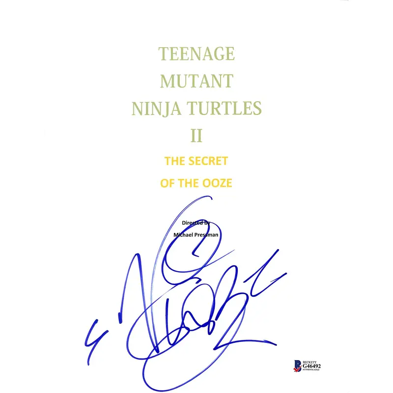 Vanilla Ice Signed Teenage Mutant Ninja Turtles 2 Movie Script Cover BAS #G46492