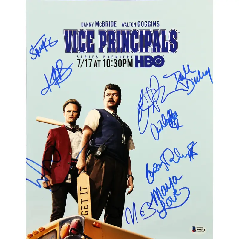 Vice Principals Cast (9) McBride, Goggins Signed 11X14 Photo BAS #A05064