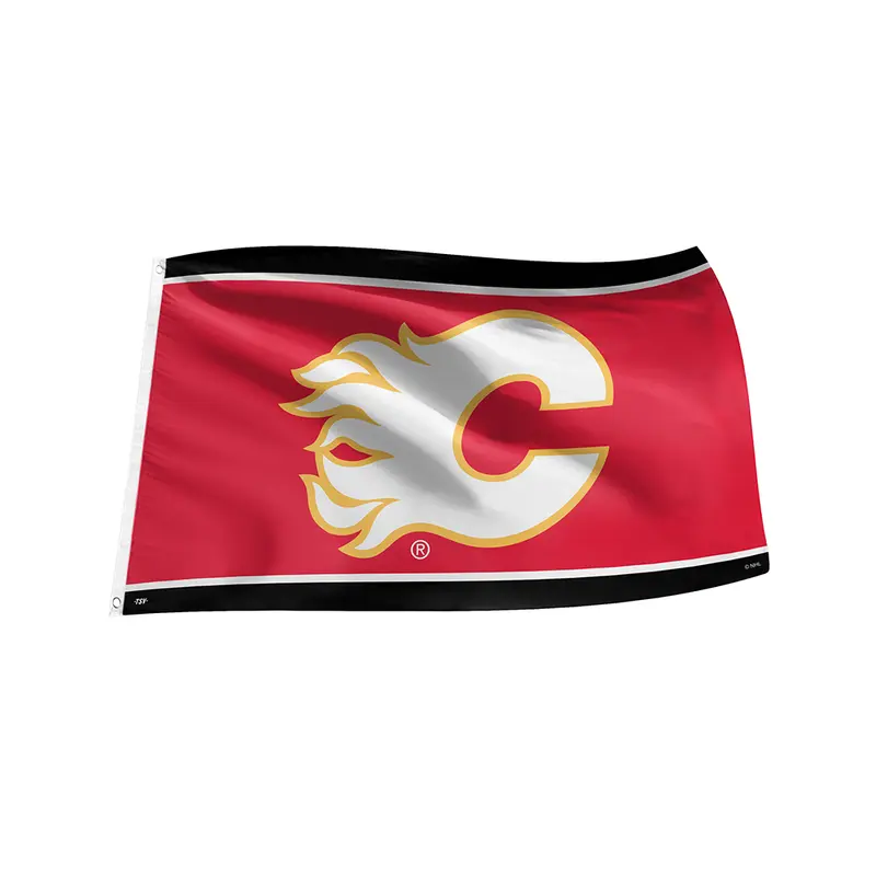 NHL Calgary Flames 3x5 White Flag with Grommets