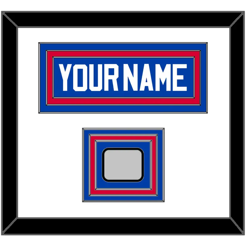 Detroit Name & 2X Champions Patch - Road Blue (1981-1996) - Triple Mat 1