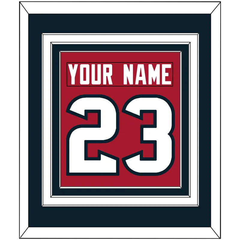 Houston Nameplate & Number (Back) Combined - Alternate Red (2003-2023) - Triple Mat 3